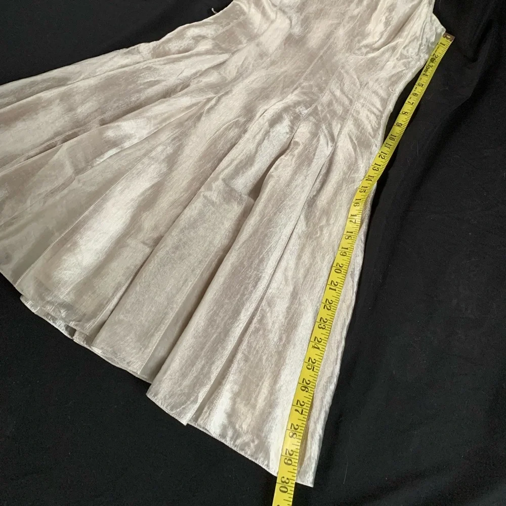 Badgley Mischka Champagne Shimmer Fit & Flare Cocktail Dress 2/4 - Picture 14 of 15